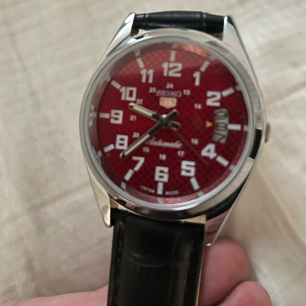 Seiko 5 Automatic Watch - red dial